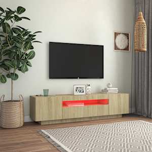 TV skříňka s LED osvětlením dub sonoma 160 x 35 x 40 cm - obrázek 5