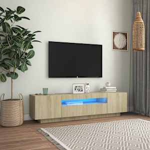 TV skříňka s LED osvětlením dub sonoma 160 x 35 x 40 cm - obrázek 1