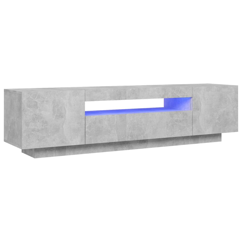 

vidaXL TV Cabinet with LED Lights Concrete Gray 63"x13.8"x15.7"