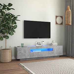 TV skříňka s LED osvětlením betonově šedá 160x35x40 cm - obrázek 1