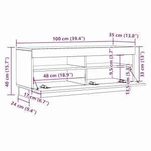 TV skříňka bílá 100 x 35 x 40 cm kompozitní dřevo - obrázek 13
