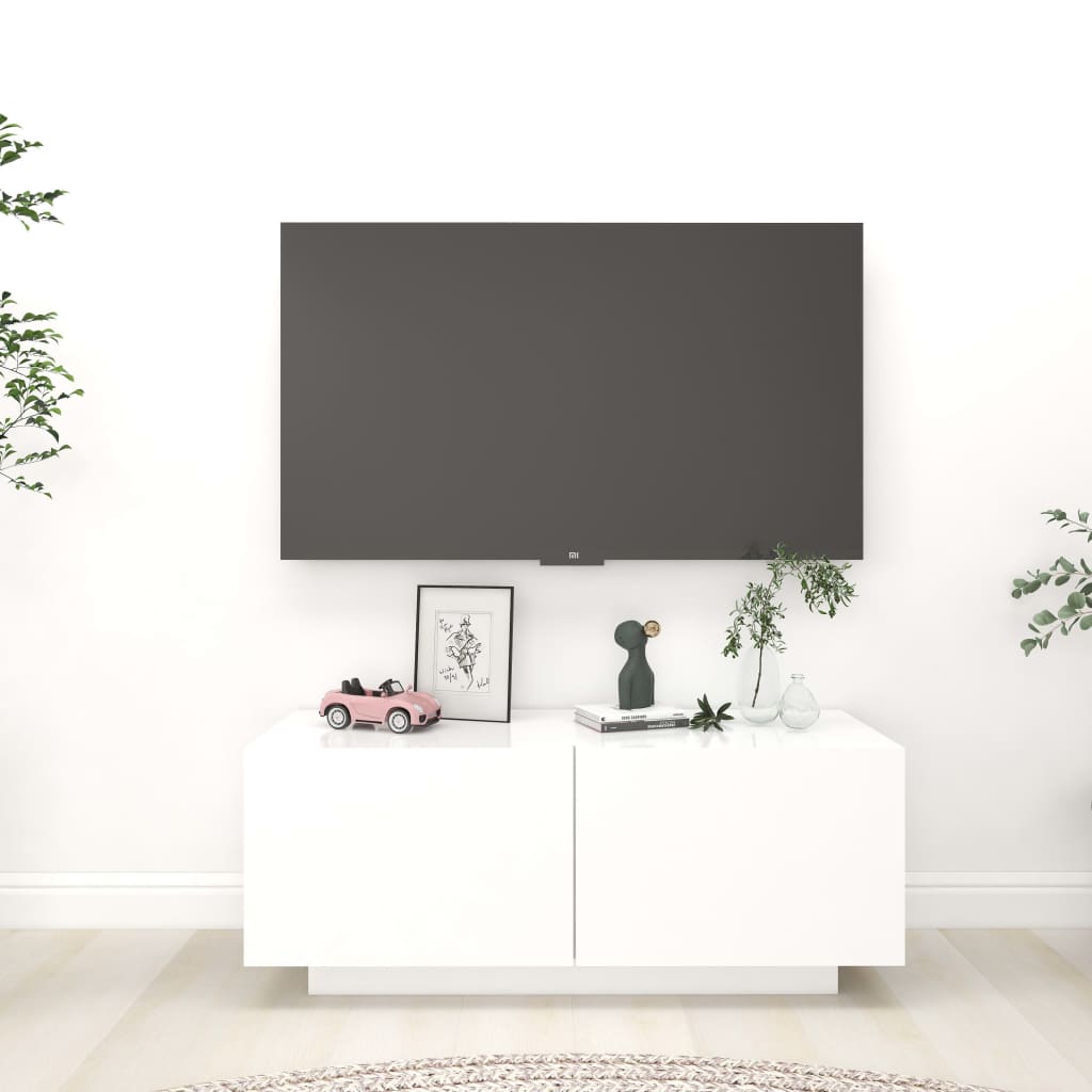 vidaXL Meuble TV Blanc 100x35x40 cm Aggloméré