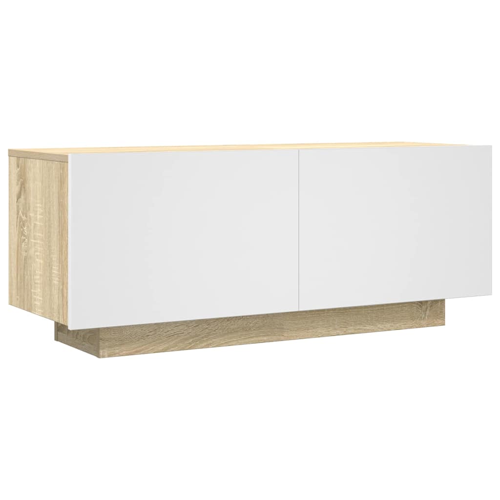 

vidaXL TV Cabinet White and Sonoma Oak 39.4"x13.8"x15.7" Engineered Wood