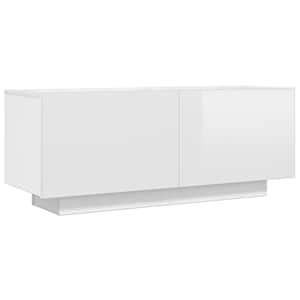 TV skříňka lesklá bílá 100x35x40 cm kompozitní dřevo - obrázek 2