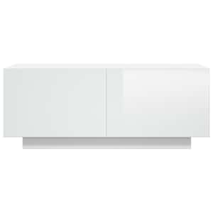 TV skříňka lesklá bílá 100x35x40 cm kompozitní dřevo - obrázek 4
