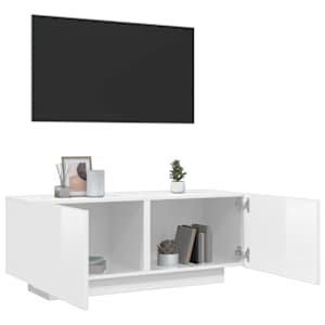 TV skříňka lesklá bílá 100x35x40 cm kompozitní dřevo - obrázek 1