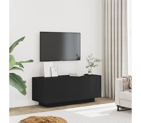 vidaXL TV Cabinet High Gloss Black 100x35x40 cm Engineered Wood