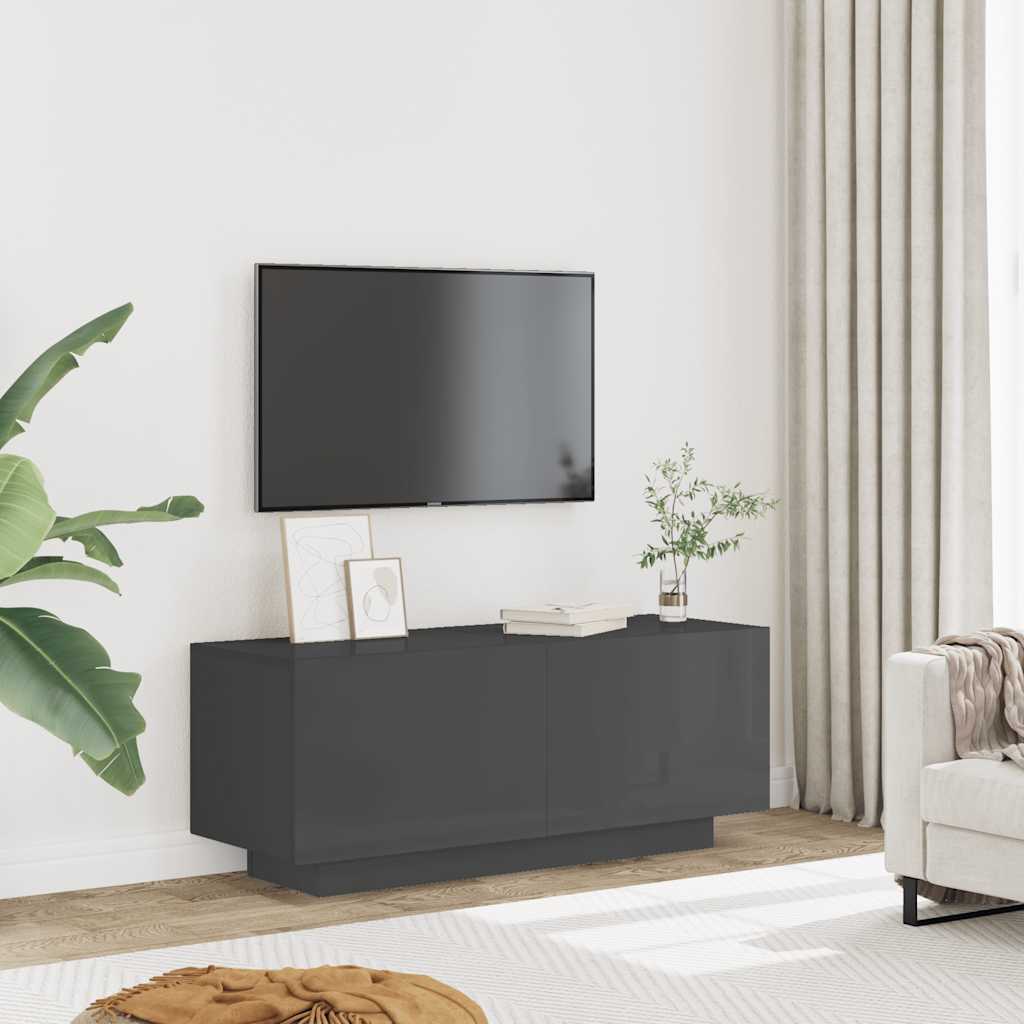 

vidaXL Tv-meubel 100x35x40 cm spaanplaat hoogglans grijs