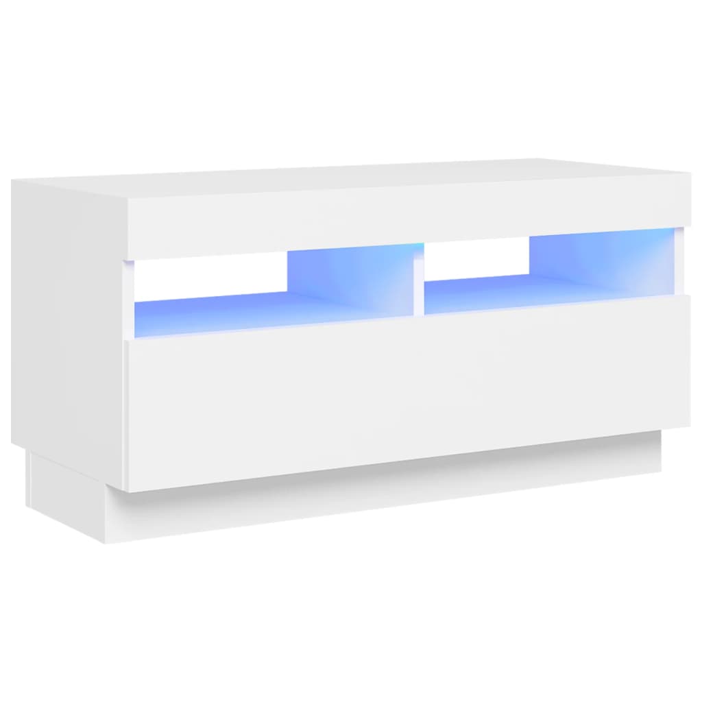 Afbeelding van vidaXL Tv-meubel met LED-verlichting 80x35x40 cm wit