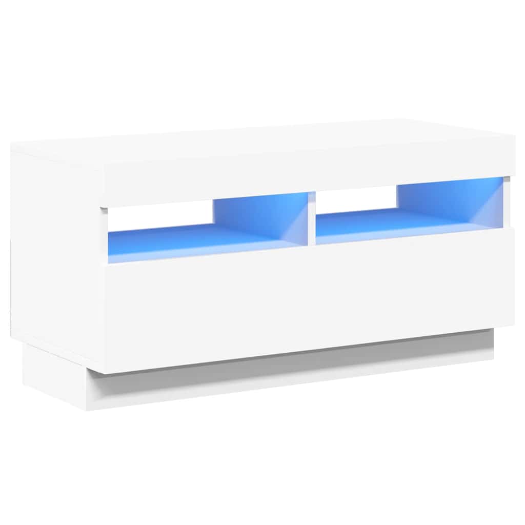 vidaXL TV skříňka s LED osvětlením bílá 80 x 35 x 40 cm