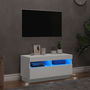 TV skříňka s LED osvětlením bílá 80 x 35 x 40 cm