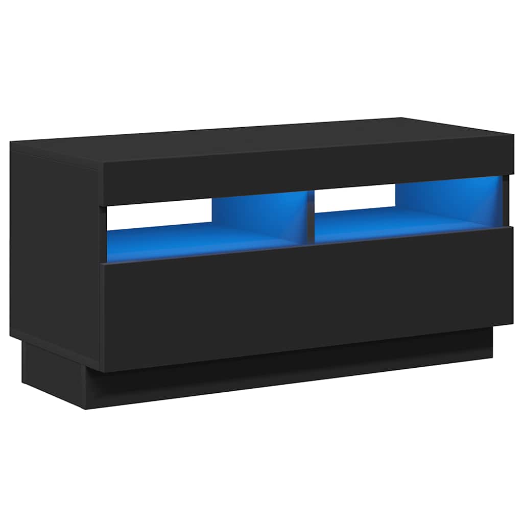 vidaXL TV skříňka s LED osvětlením černá 80 x 35 x 40 cm