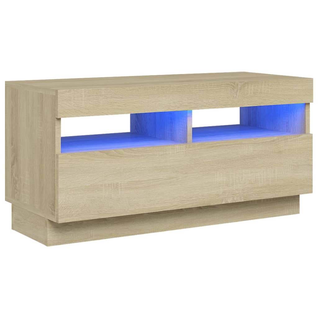 TV ormarić s LED svjetlima boja hrasta sonome 80x35x40 cm