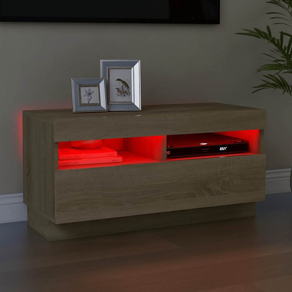 Thumbnail - vidaXL TV-Schrank mit LED-Leuchten Sonoma-Eiche 80x35x40 cm