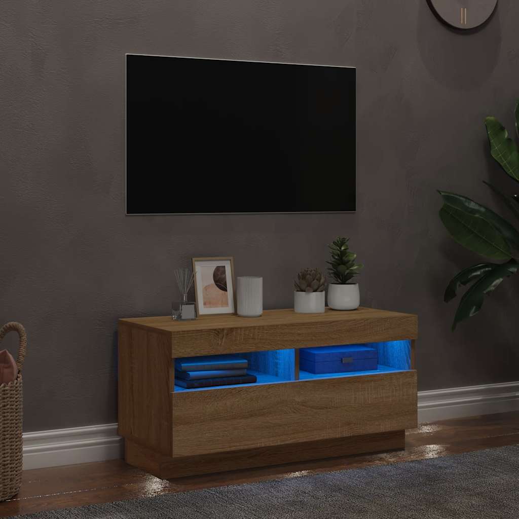 Thumbnail - vidaXL TV-Schrank mit LED-Leuchten Sonoma-Eiche 80x35x40 cm