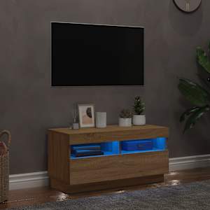 TV skříňka s LED osvětlením dub sonoma 80 x 35 x 40 cm - obrázek 1