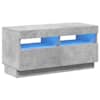 vidaXL telerialus LED-tuledega, betoonhall, 80 x 35 x 40 cm