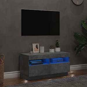 TV skříňka s LED osvětlením betonově šedá 80 x 35 x 40 cm - obrázek 1