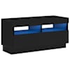 vidaXL telerialus LED-tuledega, k&otilde;rgl&auml;ikega, must, 80 x 35 x 40 cm
