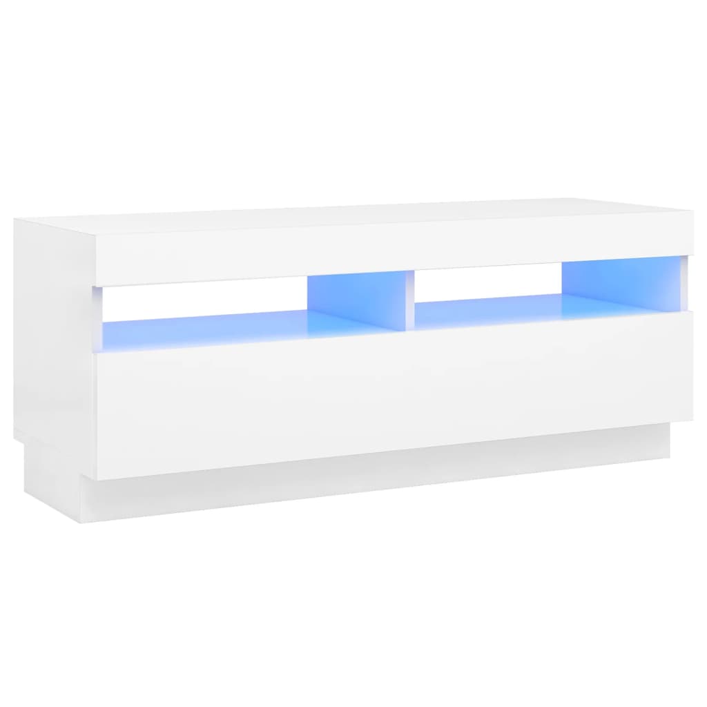 Meuble TV avec lumières LED Blanc 100x35x40 cm | meublestv.fr 3