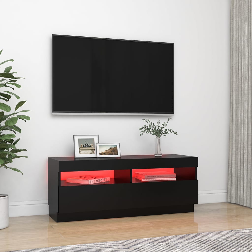 Meuble TV avec lumières LED Noir 100x35x40 cm | meublestv.fr 4