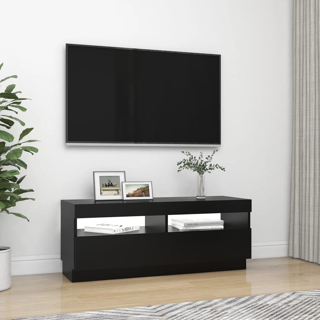 Meuble TV avec lumières LED Noir 100x35x40 cm | meublestv.fr 6