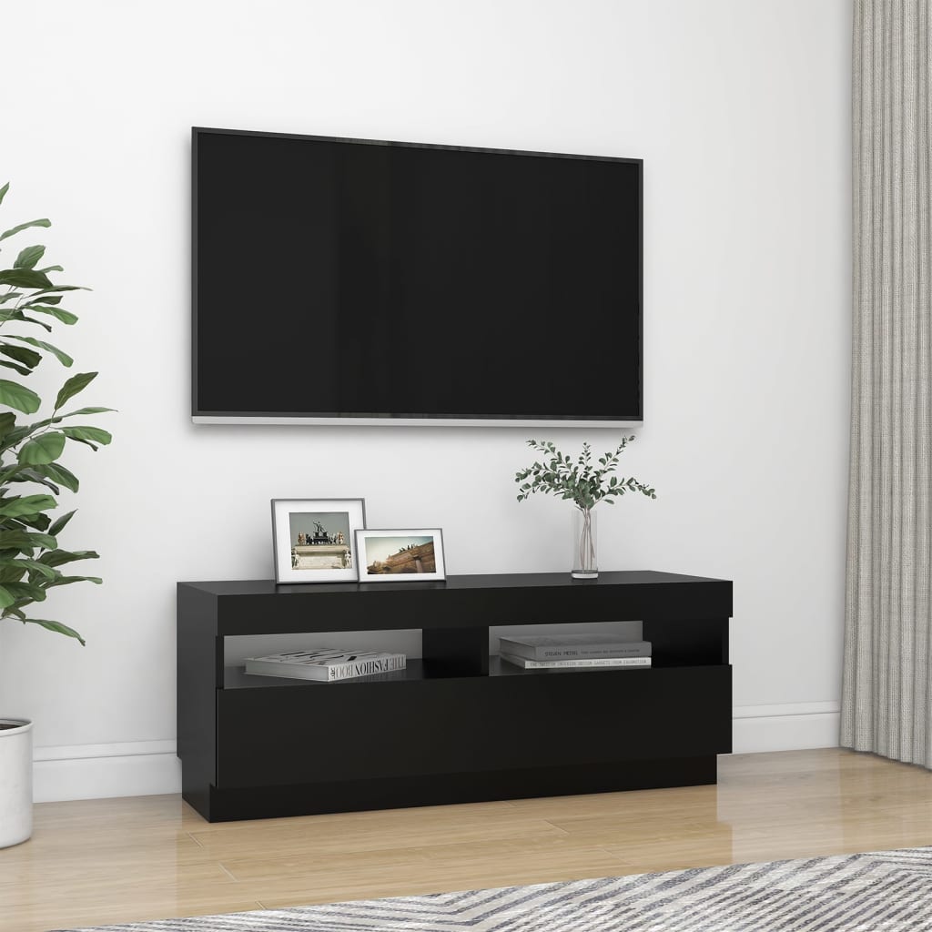 Meuble TV avec lumières LED Noir 100x35x40 cm | meublestv.fr 7