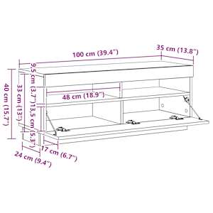 TV skříňka s LED osvětlením černá 100 x 35 x 40 cm - obrázek 17