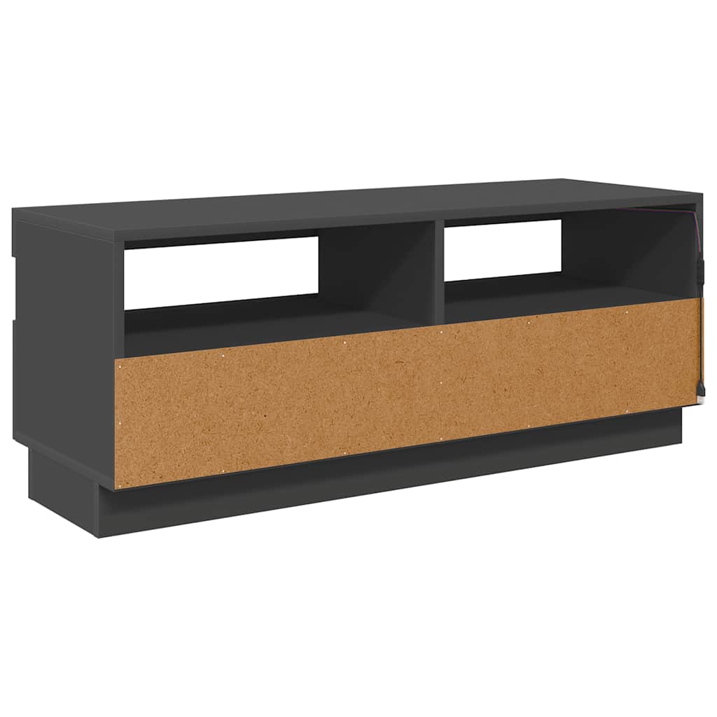 Comodă TV cu lumini LED, gri, 100x35x40 cm