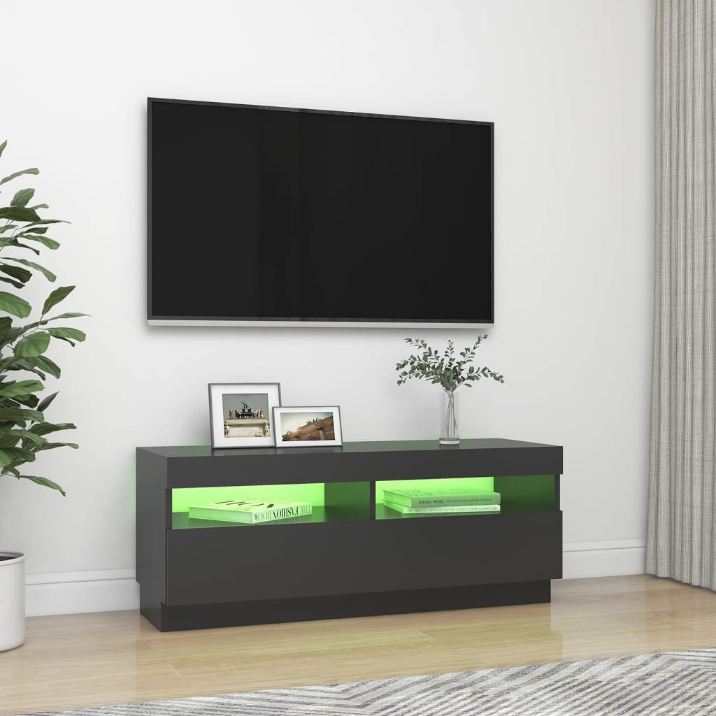 Meuble TV avec lumières LED Gris 100x35x40 cm | meublestv.fr 5