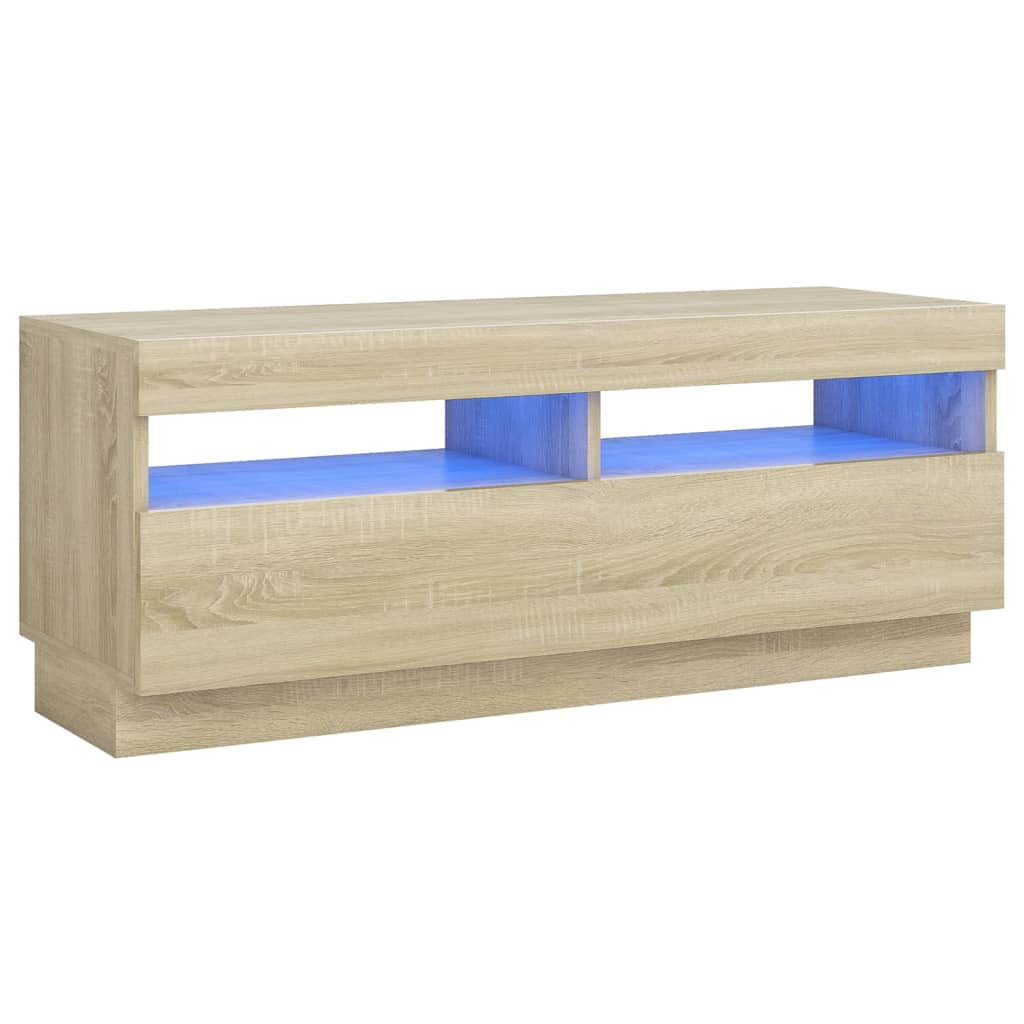 

vidaXL TV Cabinet with LED Lights Sonoma Oak 39.4"x13.8"x15.7"