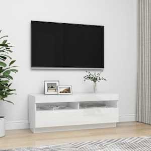 TV skříňka s LED osvětlením bílá s vysokým leskem 100x35x40 cm - obrázek 5