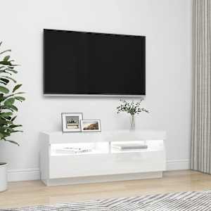 TV skříňka s LED osvětlením bílá s vysokým leskem 100x35x40 cm - obrázek 6