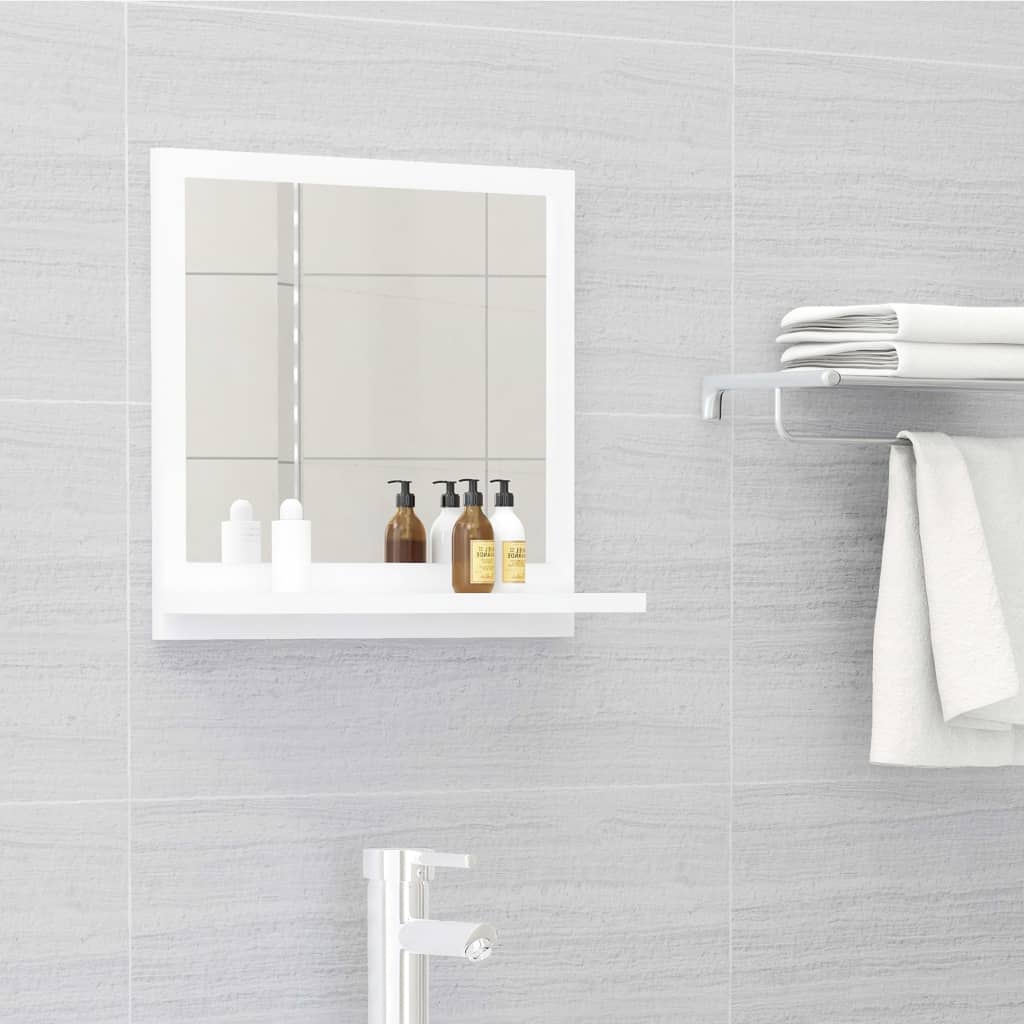 Petrashop  Koupelnové zrcadlo bílé 40 x 10,5 x 37 cm dřevotříska