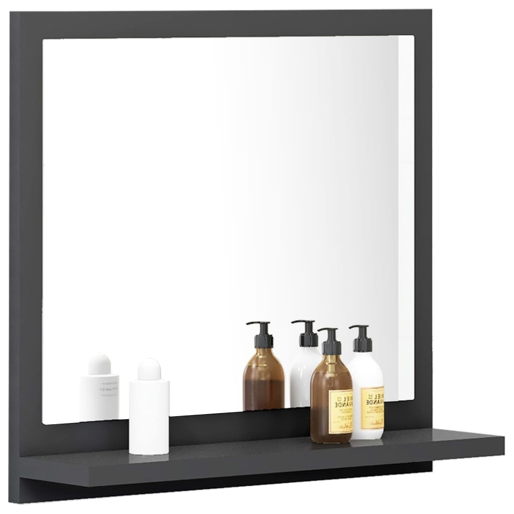 vidaXL Bathroom Mirror Gray 15.7"x4.1"x14.6" Engineered Wood