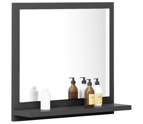 vidaXL Kupaonsko ogledalo sivo 40 x 10,5 x 37 cm konstruirano drvo