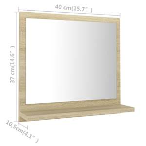 Koupelnové zrcadlo dub sonoma 40x10,5x37 cm kompozitní dřevo - obrázek 7