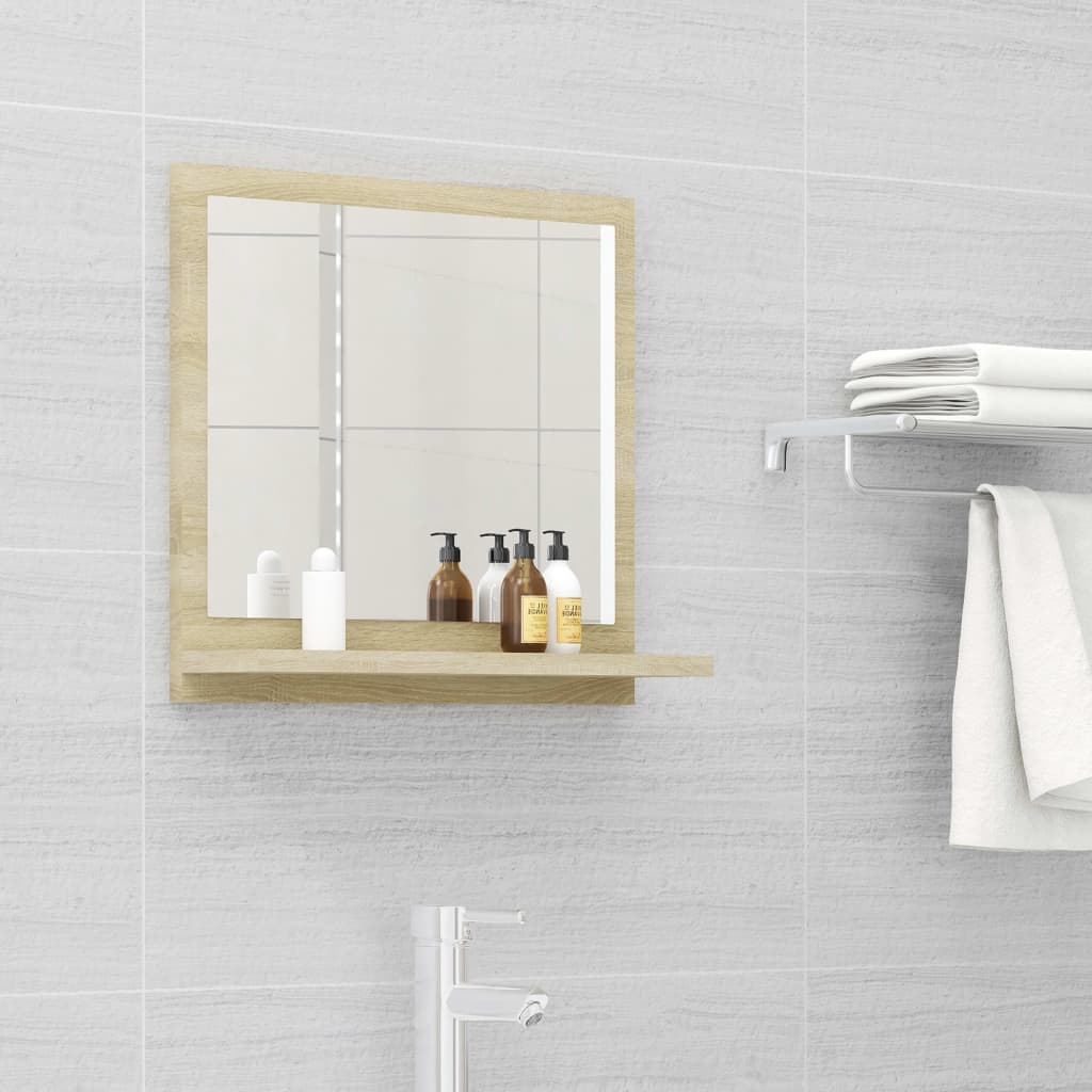 Petrashop  Koupelnové zrcadlo dub sonoma 40 x 10,5 x 37 cm dřevotříska