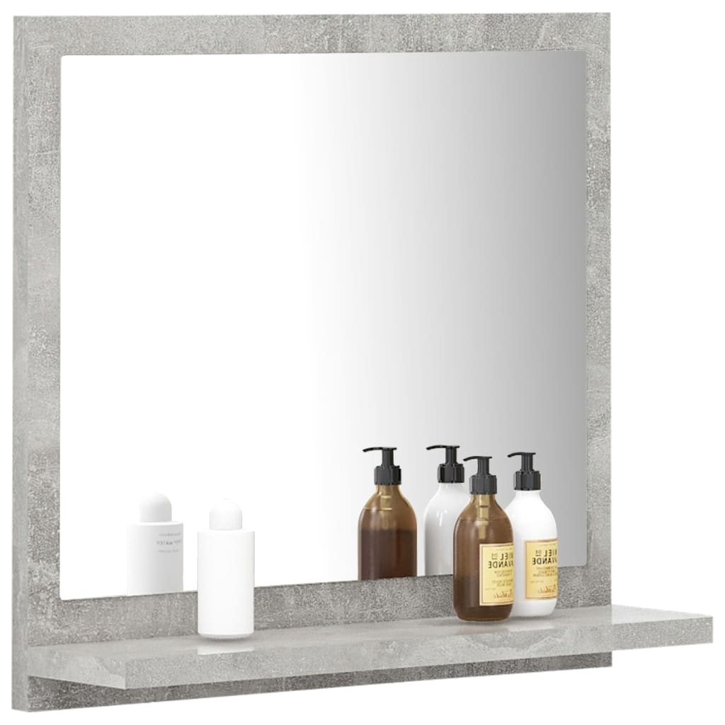 vidaXL Miroir de salle de bain Gris béton 40x10,5x37cm Bois ingénierie