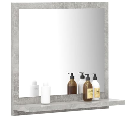 vidaXL Miroir de salle de bain Gris béton 40x10,5x37cm Bois ingénierie