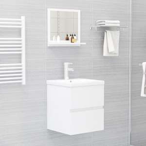Koupelnové zrcadlo bílé vysoký lesk 40x10,5x37 cm dřevotříska - obrázek 6
