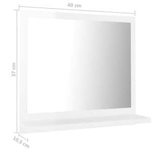 Koupelnové zrcadlo bílé vysoký lesk 40x10,5x37 cm dřevotříska - obrázek 7