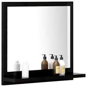 vidaXL Miroir de salle de bain Noir brillant 40x10,5x37 cm Agglom&eacute;r&eacute;