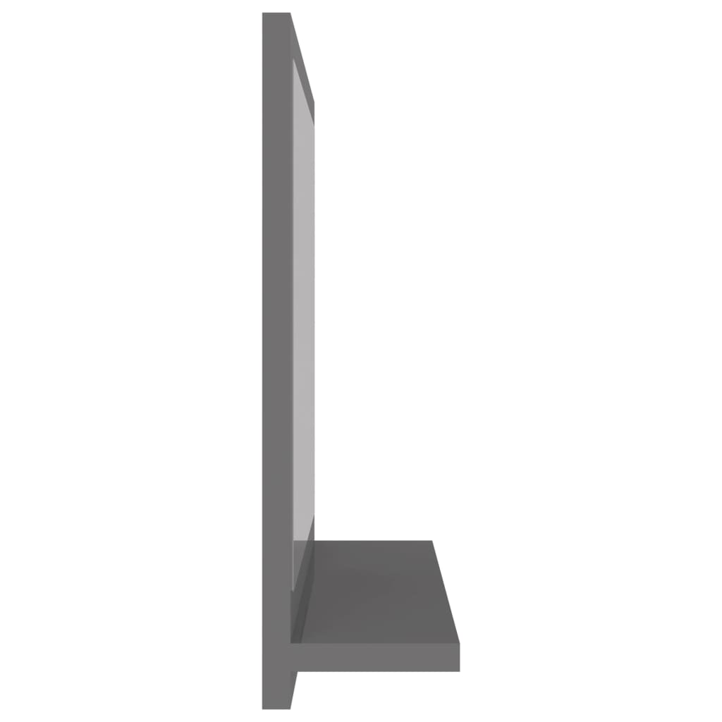 Badspiegel Hochglanz-Grau 40×10,5×37 cm Spanplatte