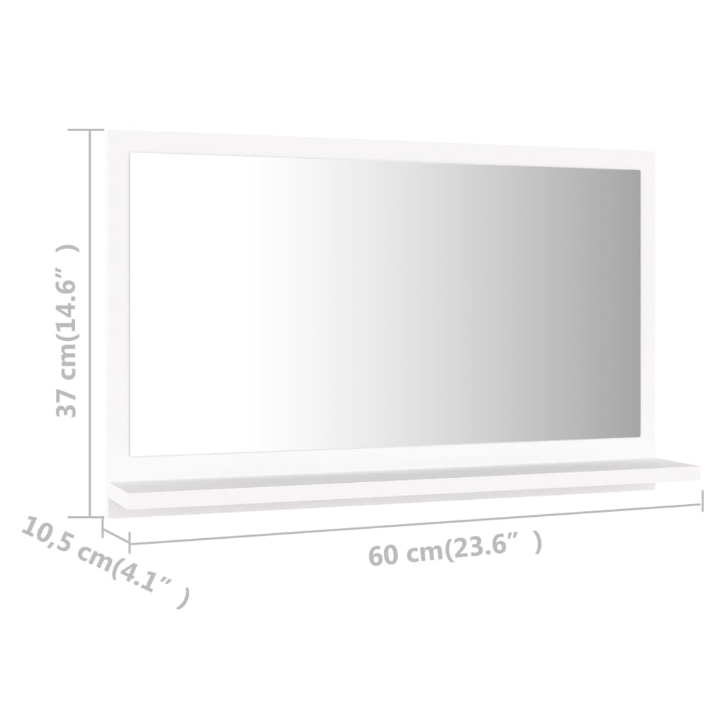 Badspiegel Weiß 60×10,5×37 cm Spanplatte