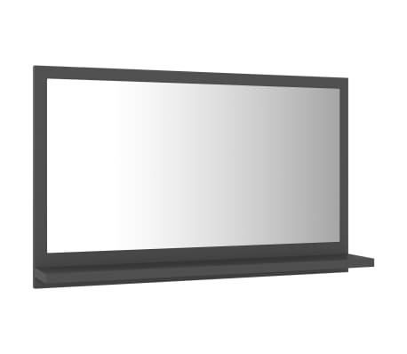vidaXL Miroir de salle de bain Gris 60x10,5x37 cm Agglom&eacute;r&eacute;