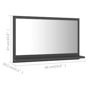 Koupelnové zrcadlo šedé 60 x 10,5 x 37 cm dřevotříska - obrázek 7