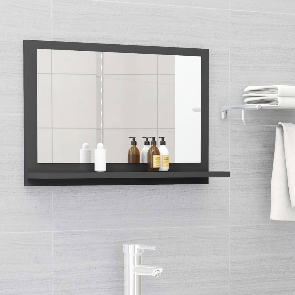 vidaXL Dulap de baie cu oglindă, gri, 60 x 10,5 x 37 cm, PAL 105