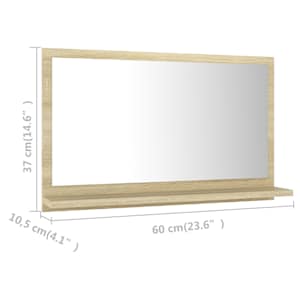 Koupelnové zrcadlo dub sonoma 60x10,5x37 cm kompozitní dřevo - obrázek 7