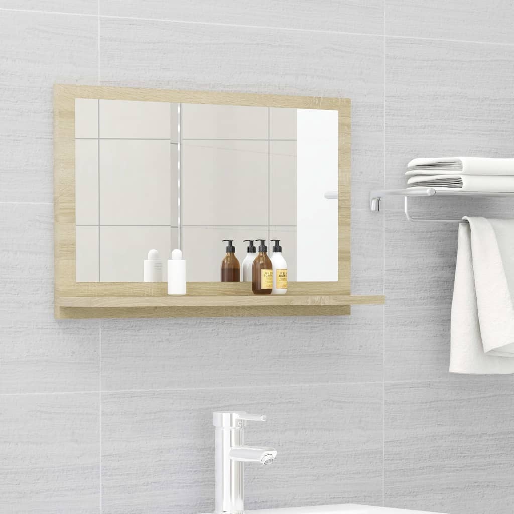 Petrashop  Koupelnové zrcadlo dub sonoma 60 x 10,5 x 37 cm dřevotříska